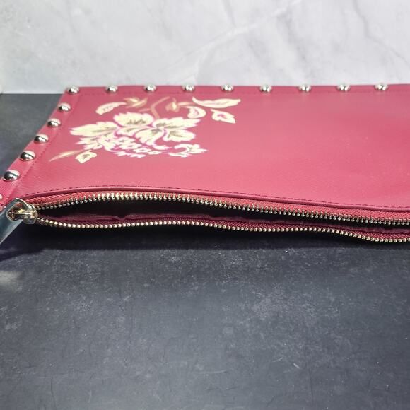 White House Black Market New studded clutch with painted floral design - Picture 4 of 9